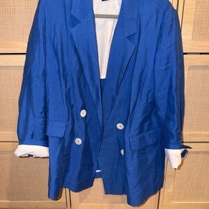 Zara Royal Blue Double-Breasted Blazer
